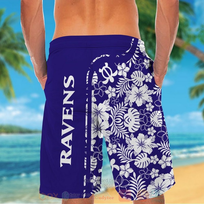 NFL Baltimore Ravens and Snoopy Custom Name Hawaiian Shirt Short 1 2 3 4 5
