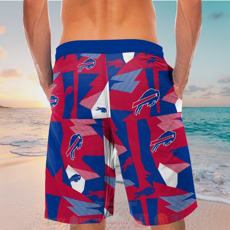 NFL Buffalo Bills Red Blue Hawaiian Shirt Short 1 2 3 4 5