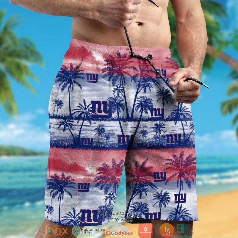 New York Giants Coconut Island White red Hawaiian Shirt short 1 2 3 4