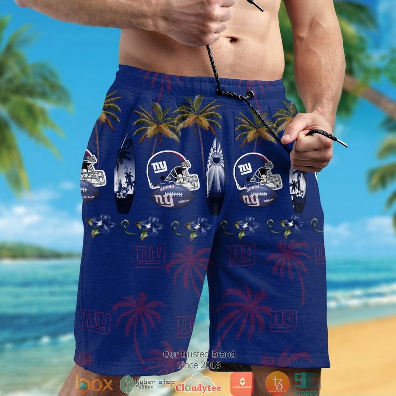 New York Giants Coconut Navy Hawaiian Shirt short 1 2 3 4