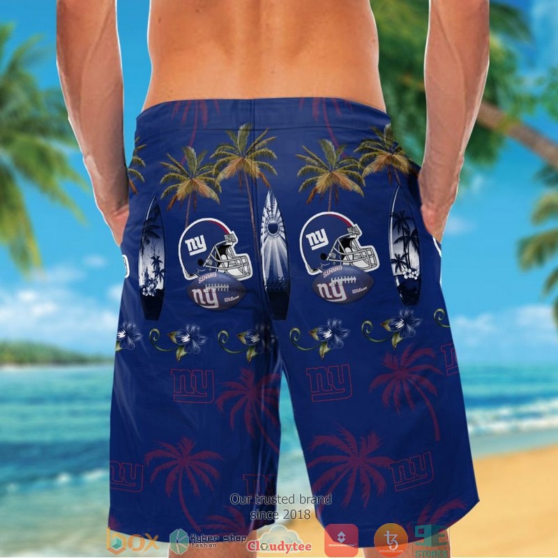 New York Giants Coconut Navy Hawaiian Shirt short 1 2 3 4 5