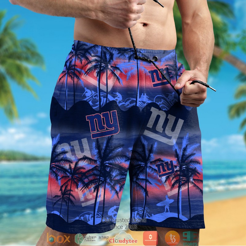 New York Giants Coconut island ocean waves Hawaiian Shirt short 1 2 3 4
