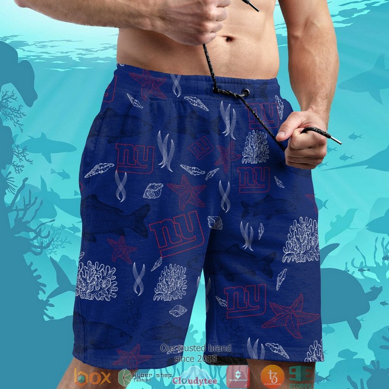 New York Giants Fish Ocean Pattern Hawaiian Shirt short 1 2 3 4