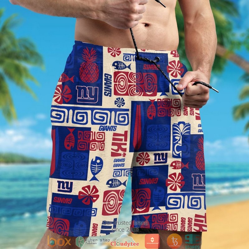 New York Giants Fish Pineapple pattern Hawaiian Shirt short 1 2 3 4