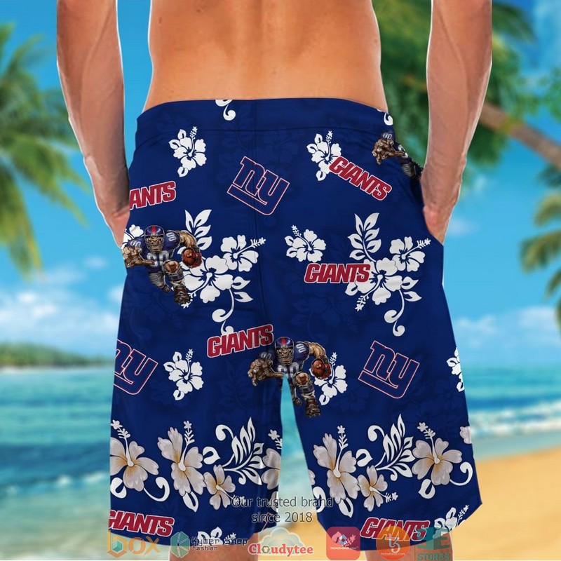 New York Giants Hibiscus flowers Hawaiian Shirt short 1 2 3 4 5