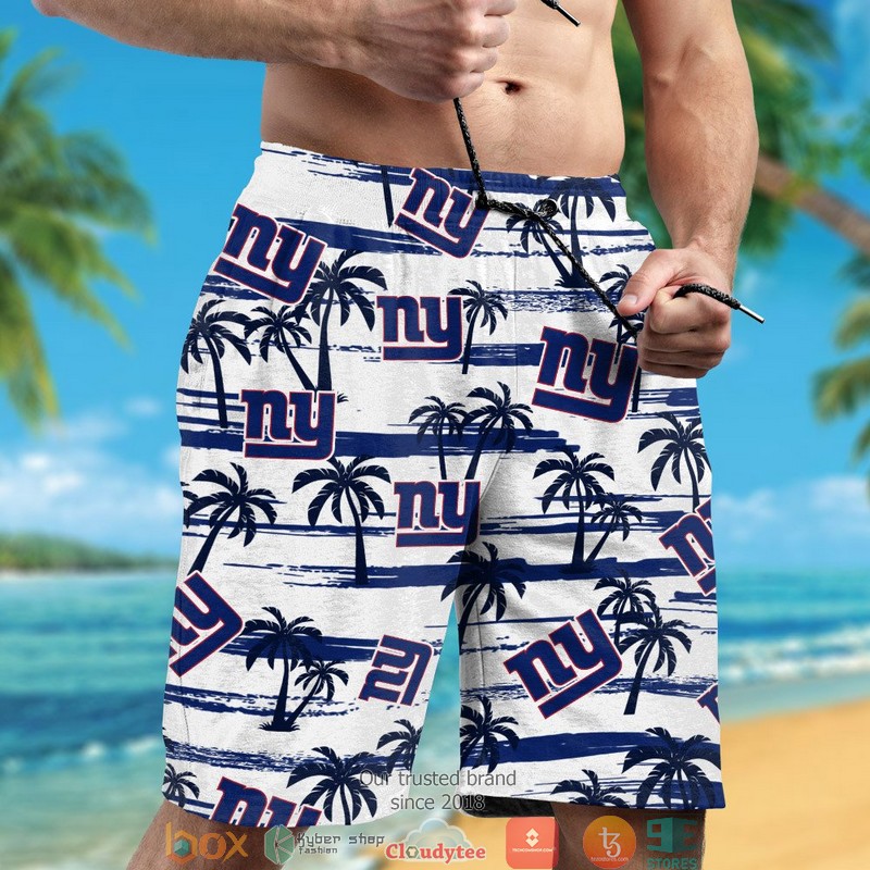 New York Giants Navy Coconut White Hawaiian Shirt short 1 2 3 4