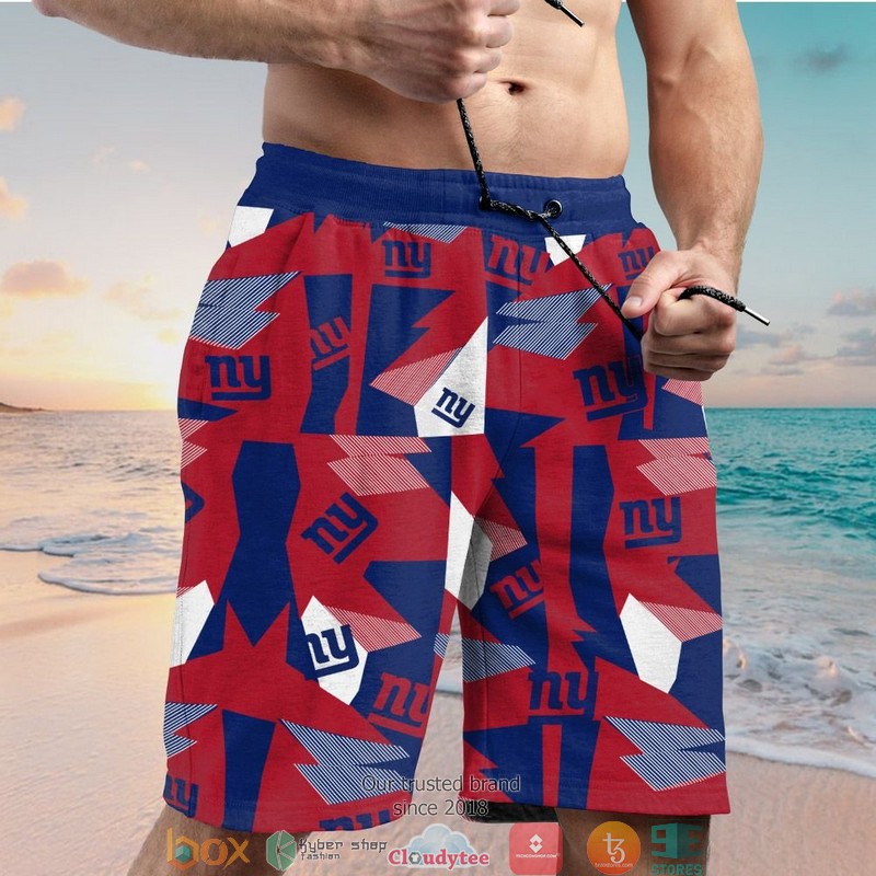 New York Giants Red Navy Blue Hawaiian Shirt short 1 2 3 4