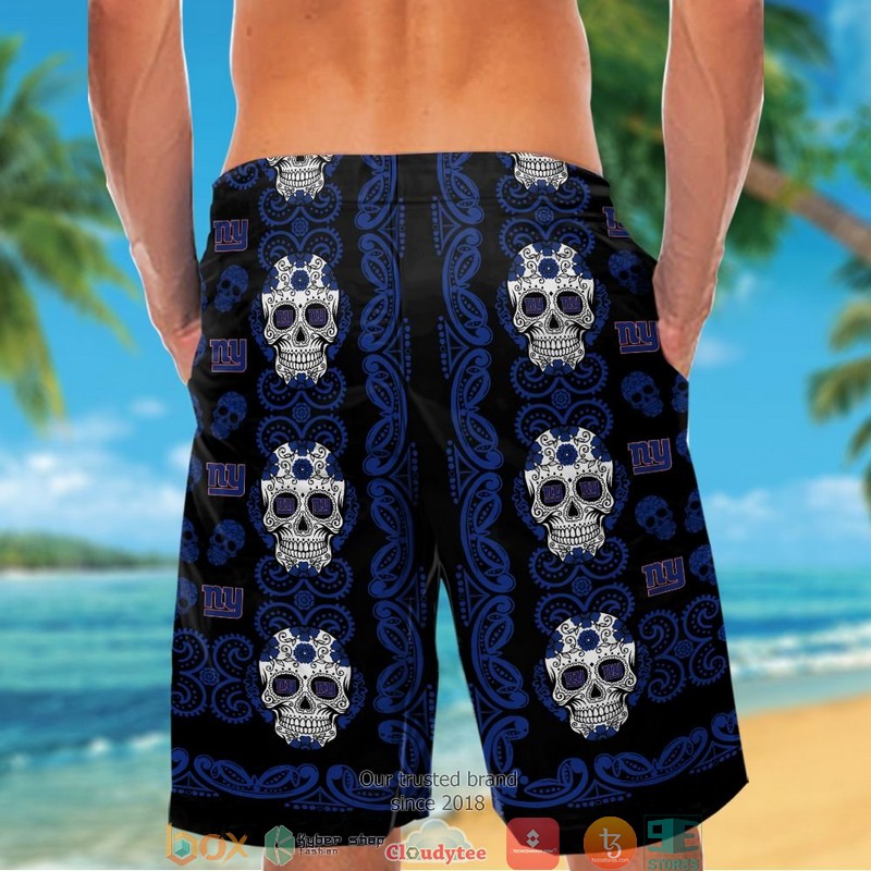 New York Giants small sugar Skull Hawaiian shirt short 1 2 3 4 5