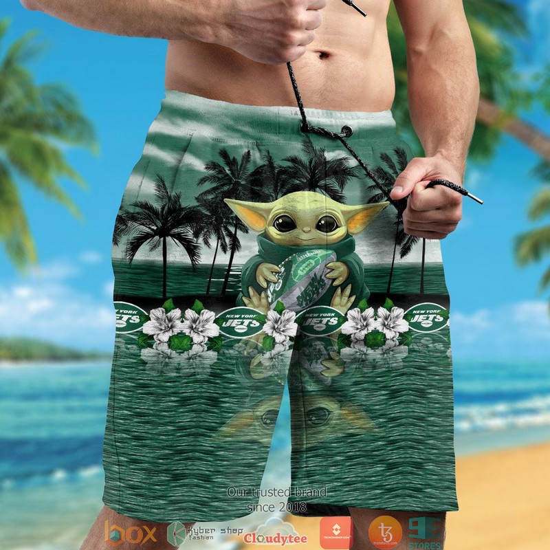 New York Jets Baby Yoda Hawaiian Shirt short 1 2 3 4