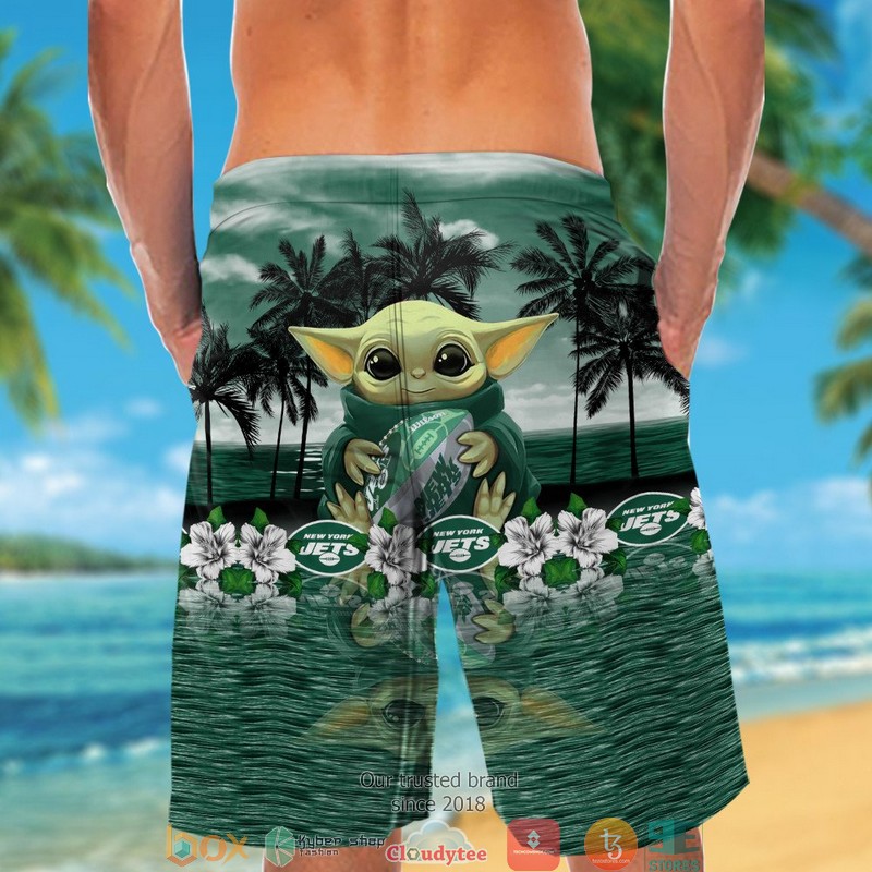 New York Jets Baby Yoda Hawaiian Shirt short 1 2 3 4 5