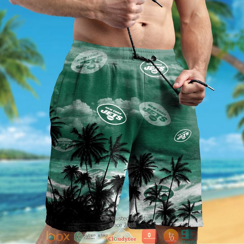New York Jets Coconut Island Green Hawaiian Shirt short 1 2 3 4