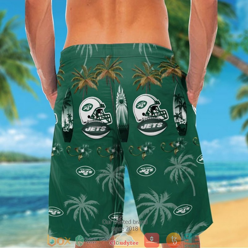 New York Jets Coconut Pattern Hawaiian Shirt short 1 2 3 4 5