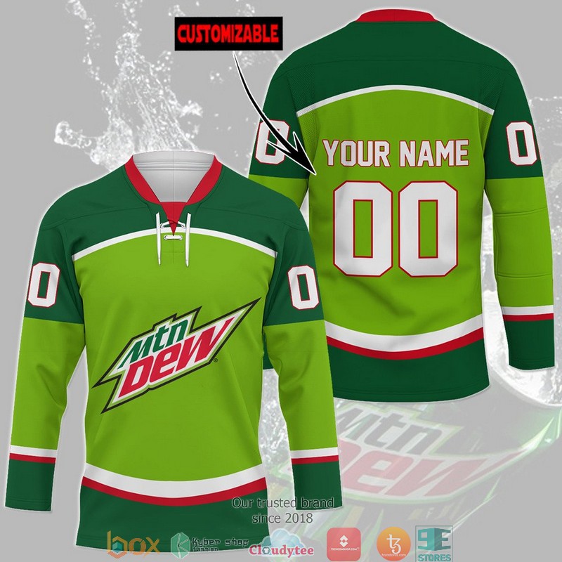 Personalized Mountain Dew Jersey Hockey Shirt