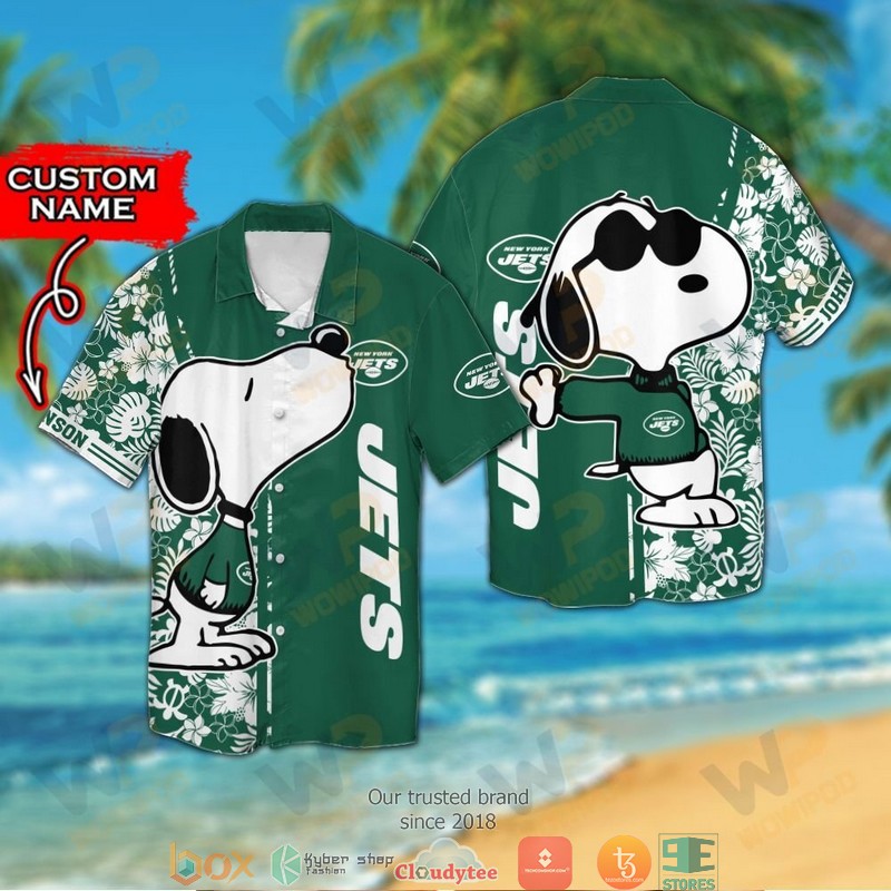 Personalized New York Jets Snoopy Hawaiian Shirt short