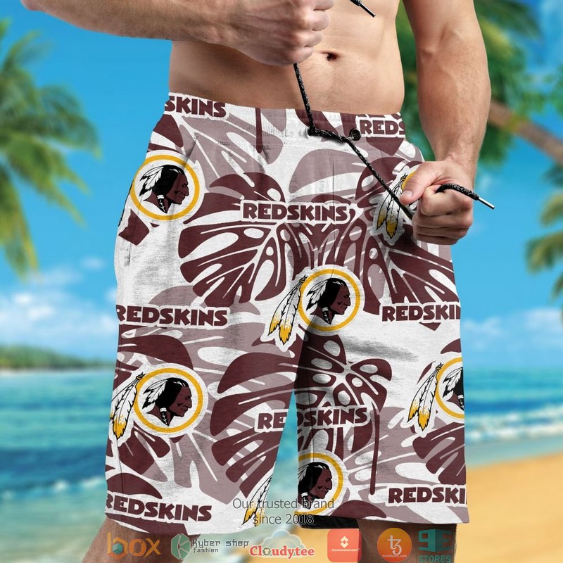 Personalized Washington Redskins Monstera deliciosa Hawaiian shirt short 1 2 3 4