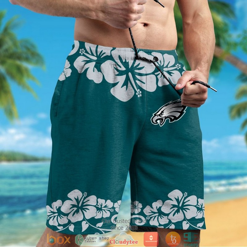 Philadelphia Eagles Baby Yoda Hibiscus Hawaiian Shirt short 1 2 3 4