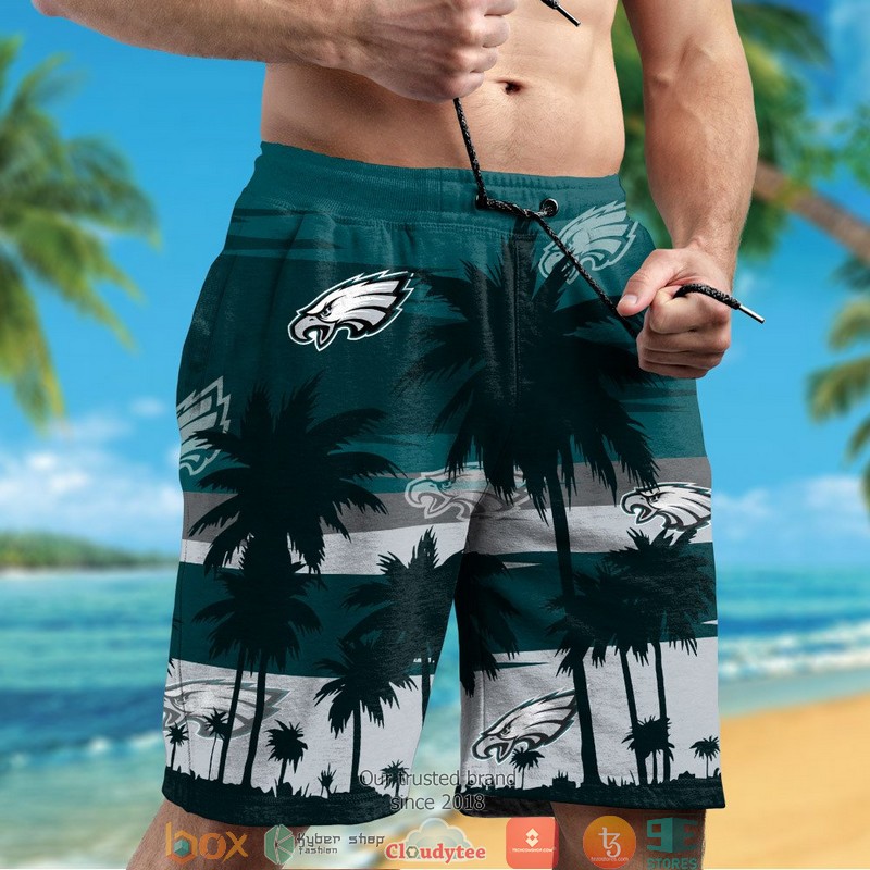 Philadelphia Eagles Coconut island Green Hawaiian Shirt short 1 2 3 4