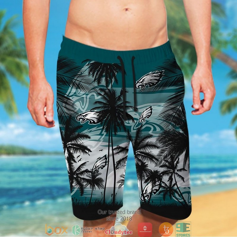 Philadelphia Eagles Coconut island Sunset Hawaiian Shirt short 1 2 3 4
