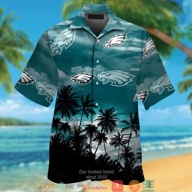 Philadelphia Eagles Dark Coconut island Hawaiian Shirt short