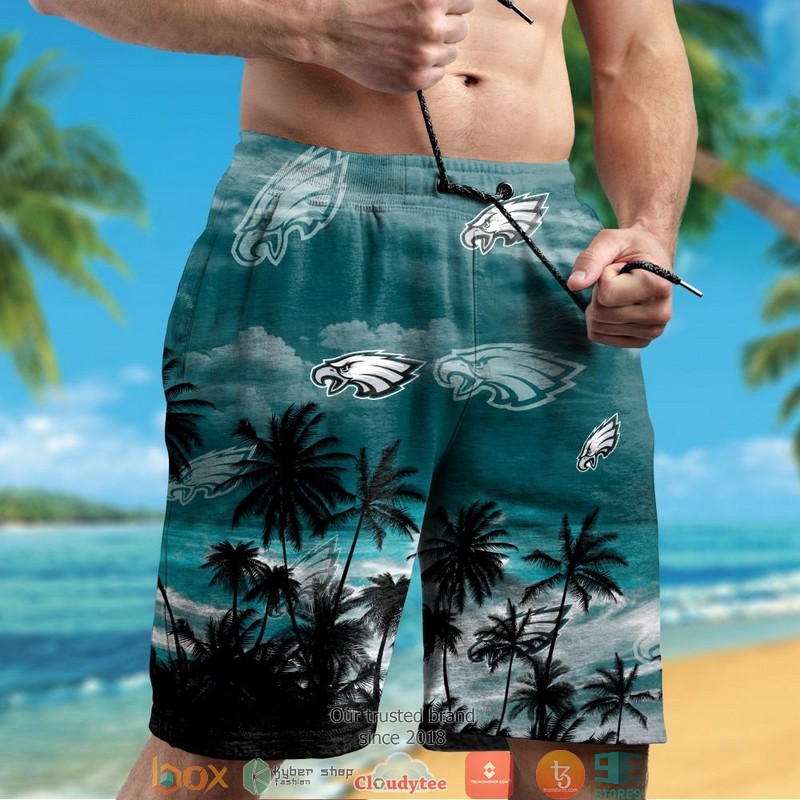 Philadelphia Eagles Dark Coconut island Hawaiian Shirt short 1 2 3 4