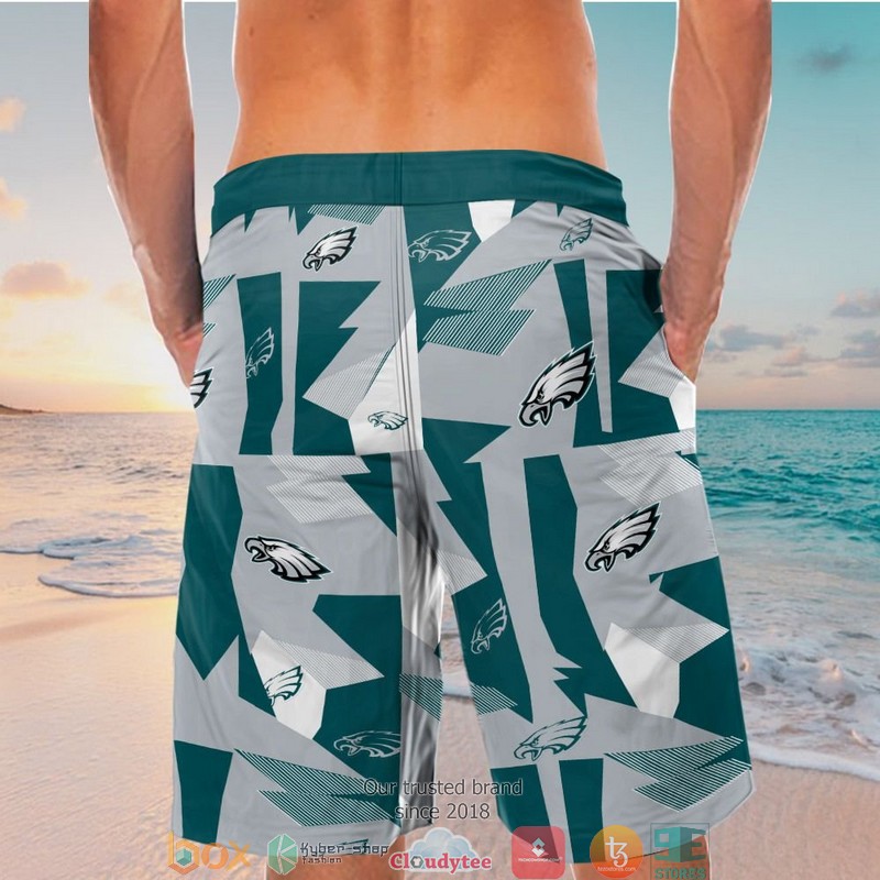 Philadelphia Eagles Green Grey Pattern Hawaiian Shirt short 1 2 3 4 5