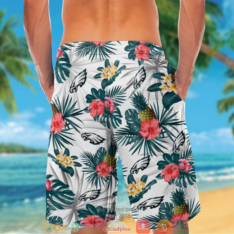 Philadelphia Eagles Hibiscus Pineapple Hawaiian Shirt short 1 2 3 4 5