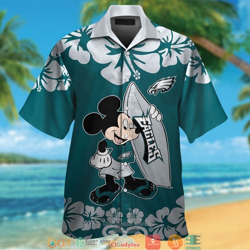 Philadelphia Eagles Mickey Mouse Hawaiian Shirt short