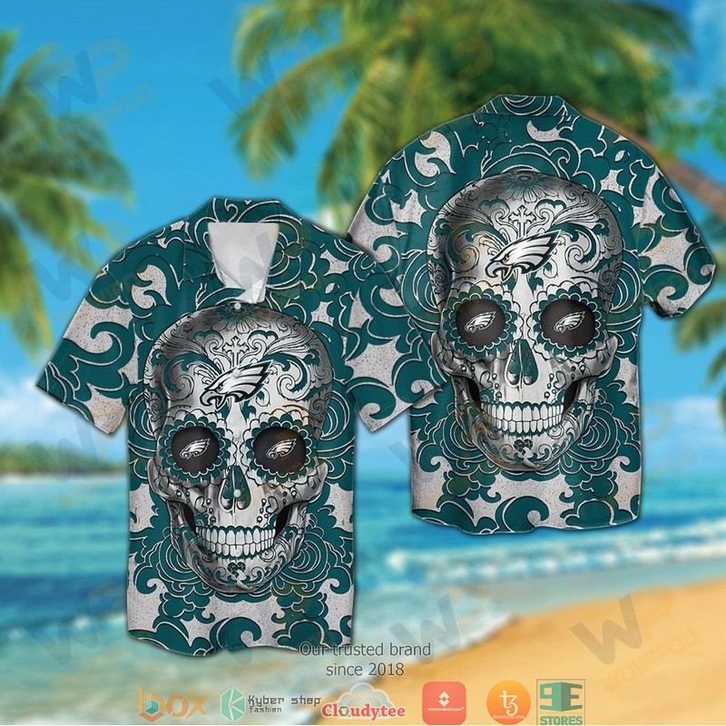 Philadelphia Eagles Sugar Skull Hawaiian Shirt