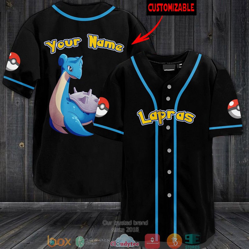 Pokemon Lapras Personalized Baseball Jersey