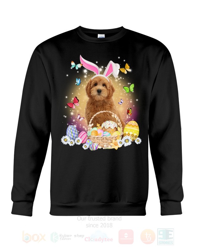 Red Goldendoodle Easter Bunny Butterfly 2D Hoodie Shirt 1 2 3 4 5 6 7 8 9 10 11 12