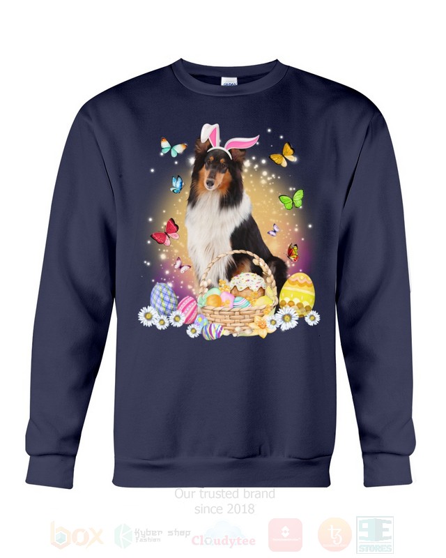 Rough Collie Easter Bunny Butterfly 2D Hoodie Shirt 1 2 3 4 5 6 7