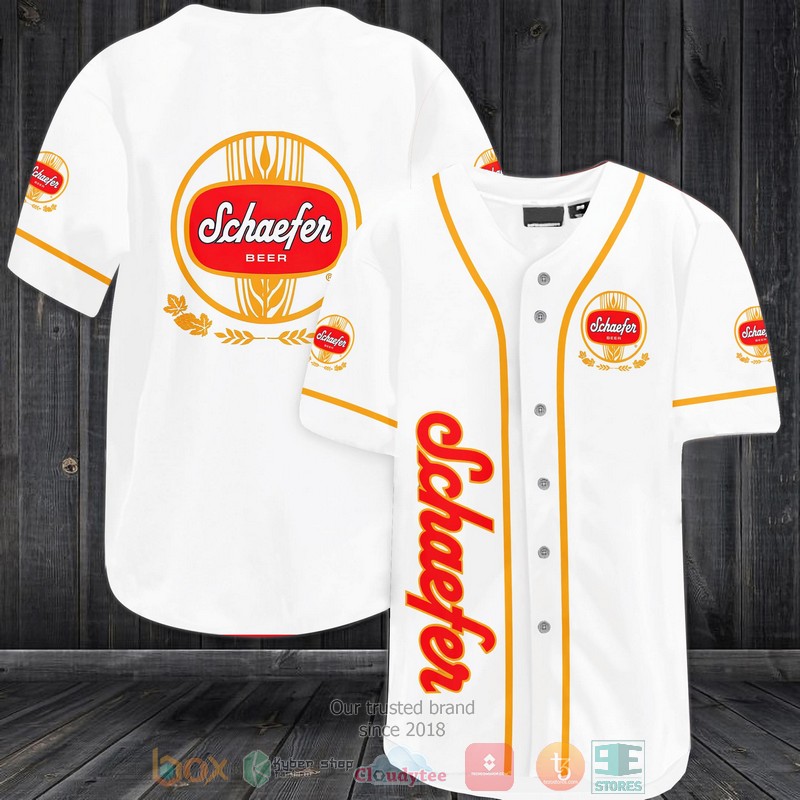 Schaefer Beer white Baseball Jersey