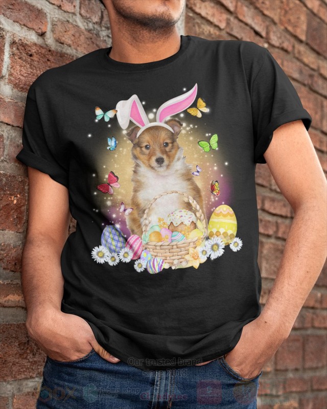 Shetland Sheepdog Baby Easter Bunny Butterfly 2D Hoodie Shirt 1 2 3 4 5 6 7