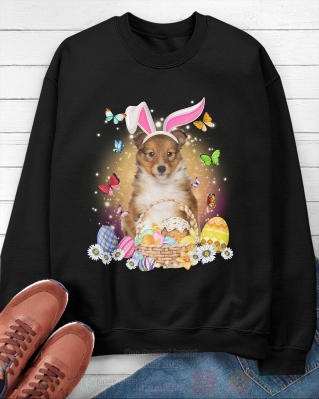 Shetland Sheepdog Baby Easter Bunny Butterfly 2D Hoodie Shirt 1 2 3 4 5 6 7 8 9 10 11 12 13 14