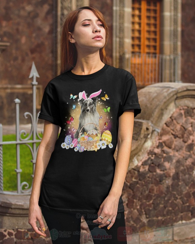 Shetland Sheepdog Easter Bunny Butterfly 2D Hoodie Shirt 1 2 3 4 5 6