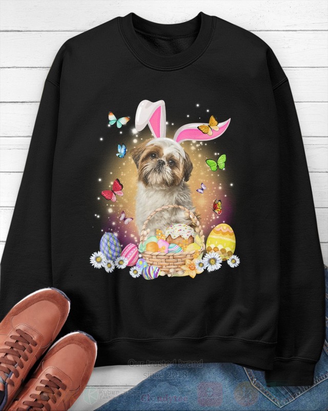 Shih Tzu Dog Easter Bunny Butterfly 2D Hoodie Shirt 1 2 3 4 5 6 7 8 9 10 11 12 13 14