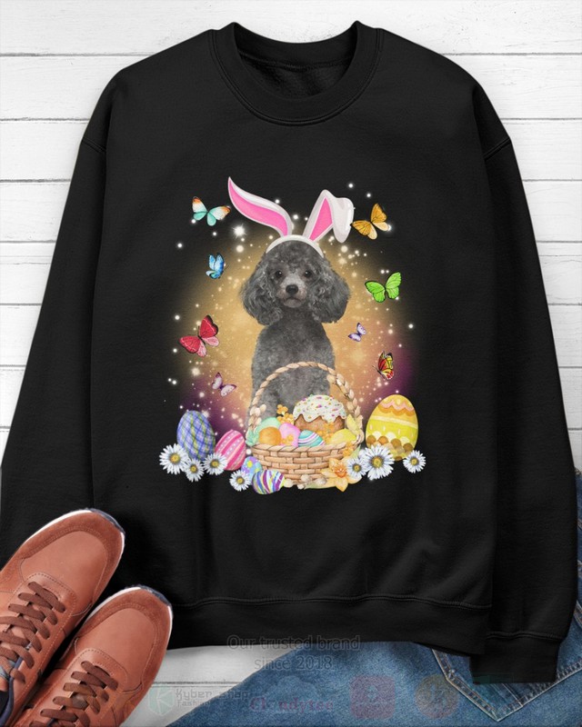 Silver Miniature Poodle Easter Bunny Butterfly 2D Hoodie Shirt 1 2 3 4 5 6 7 8 9 10 11 12 13 14