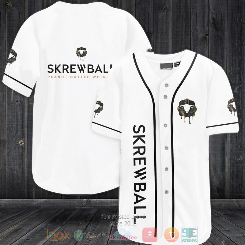 Skrewball Whiskey Peanut Butter Whiskey white Baseball Jersey