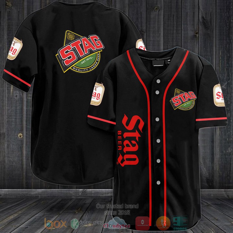 Stag Beer black Baseball Jersey