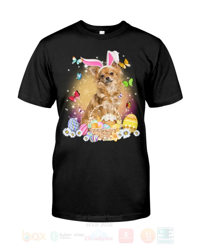 Tan Long Haired Chihuahua Easter Bunny Butterfly 2D Hoodie Shirt 1 2 3 4