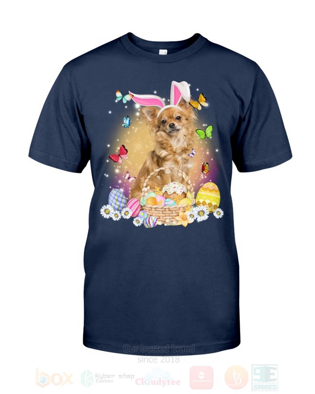 Tan Long Haired Chihuahua Easter Bunny Butterfly 2D Hoodie Shirt 1 2 3 4 5 6 7 8