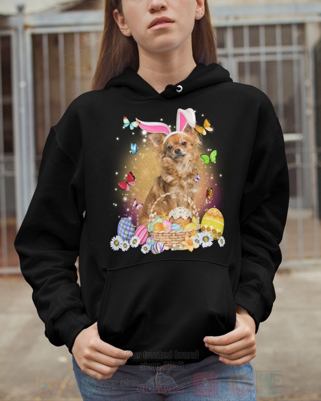 Tan Long Haired Chihuahua Easter Bunny Butterfly 2D Hoodie Shirt 1 2 3 4 5 6 7 8 9 10 11 12 13 14 15 16 17 18