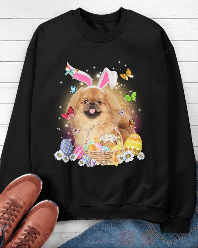 Tan Pekingese Easter Bunny Butterfly 2D Hoodie Shirt 1 2 3 4 5 6 7 8 9 10 11 12 13 14