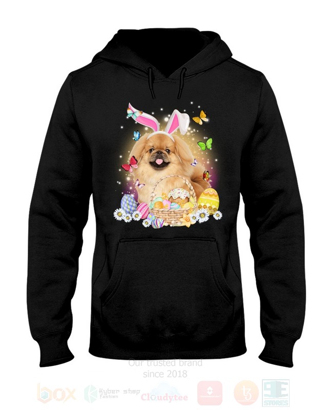 Tan Pekingese Easter Bunny Butterfly 2D Hoodie Shirt 1 2 3 4 5 6 7 8 9 10 11 12 13 14 15