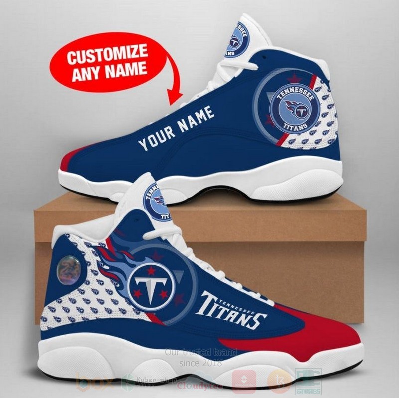 Tennessee Titans NFL Custom Name Air Jordan 13 Shoes