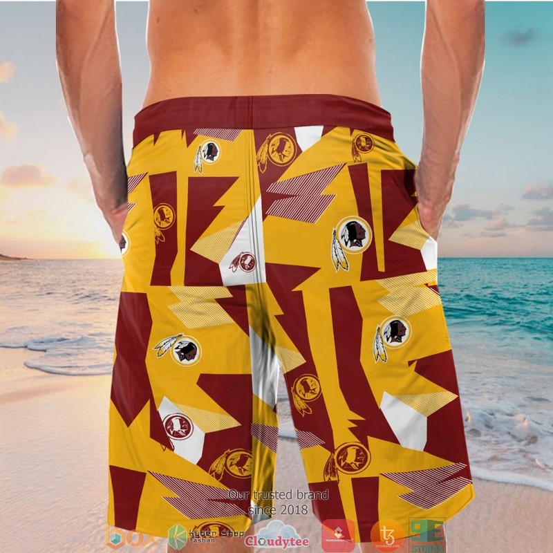 Washington Redskins Red yellow pattern Hawaiian Shirt Short 1 2 3 4 5
