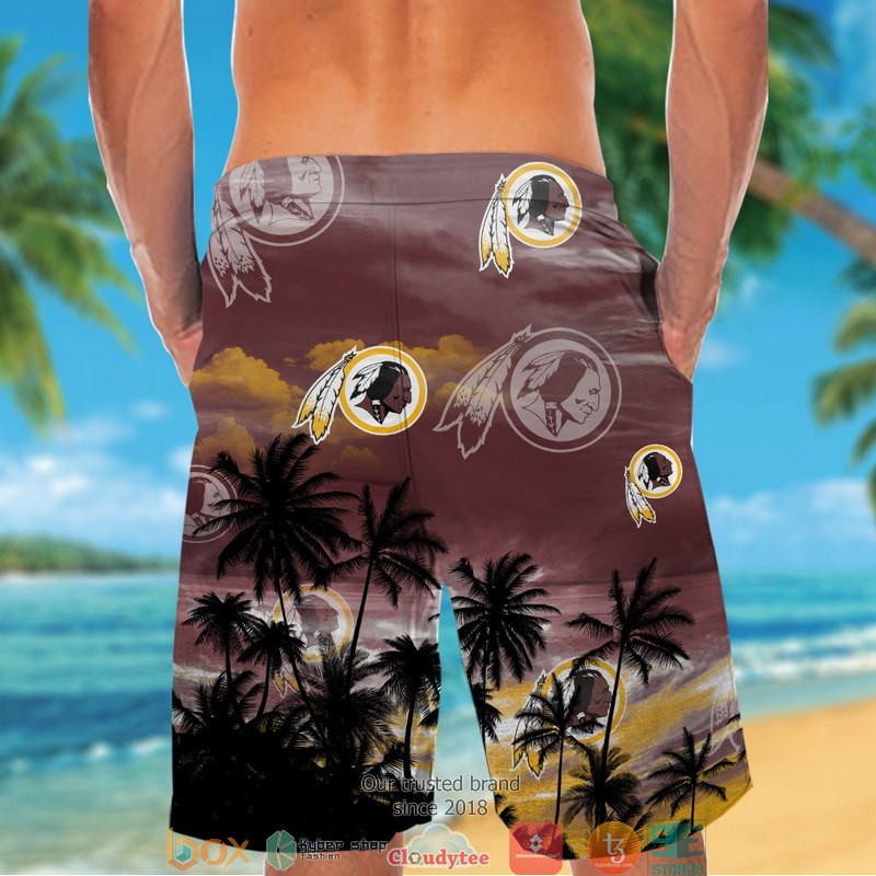 Washington Redskins coconut island Hawaiian Shirt Short 1 2 3 4 5