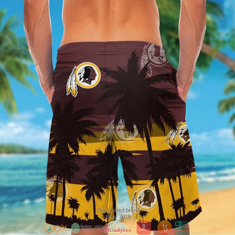 Washington Redskins coconut island dark red Hawaiian Shirt Short 1 2 3 4 5
