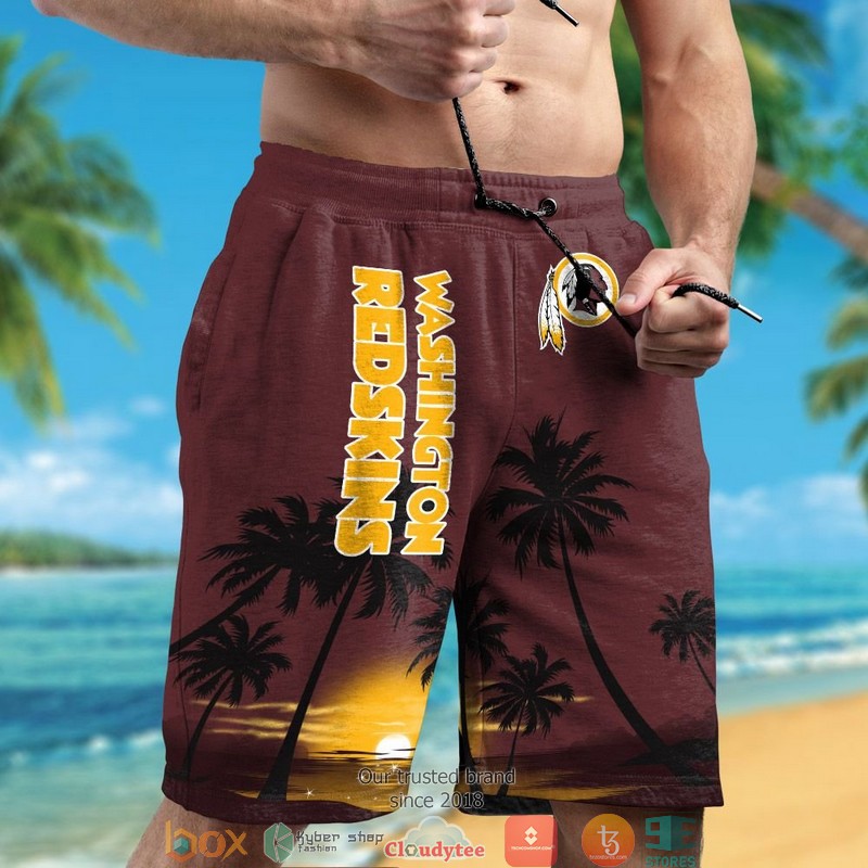 Washington Redskins coconut island night moon Hawaiian Shirt short 1 2 3 4