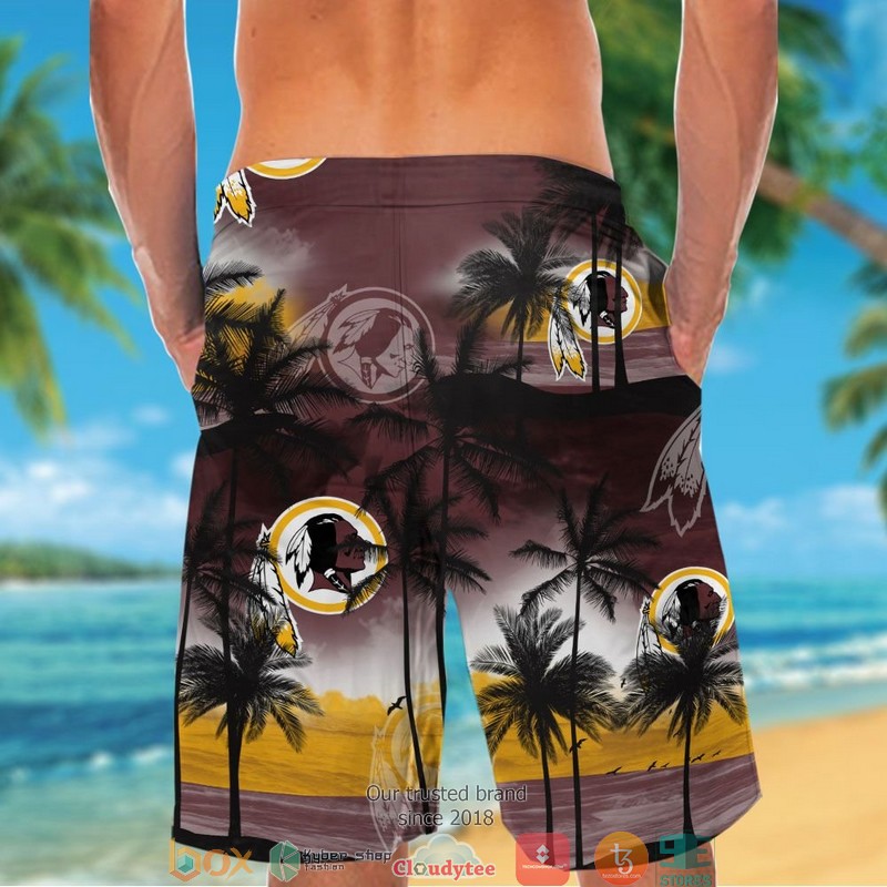 Washington Redskins coconut island ocean Hawaiian Shirt Short 1 2 3 4 5